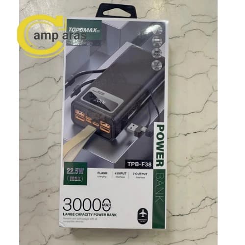 پاوربانک تاپومکس 30 هزار میلی آمپر TPB-F38 TOPOMAX اصل — تصویر ۷