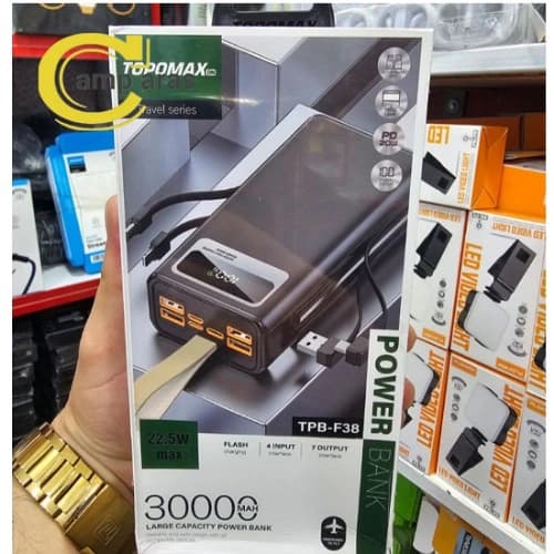 پاوربانک تاپومکس 30 هزار میلی آمپر TPB-F38 TOPOMAX اصل — تصویر ۸