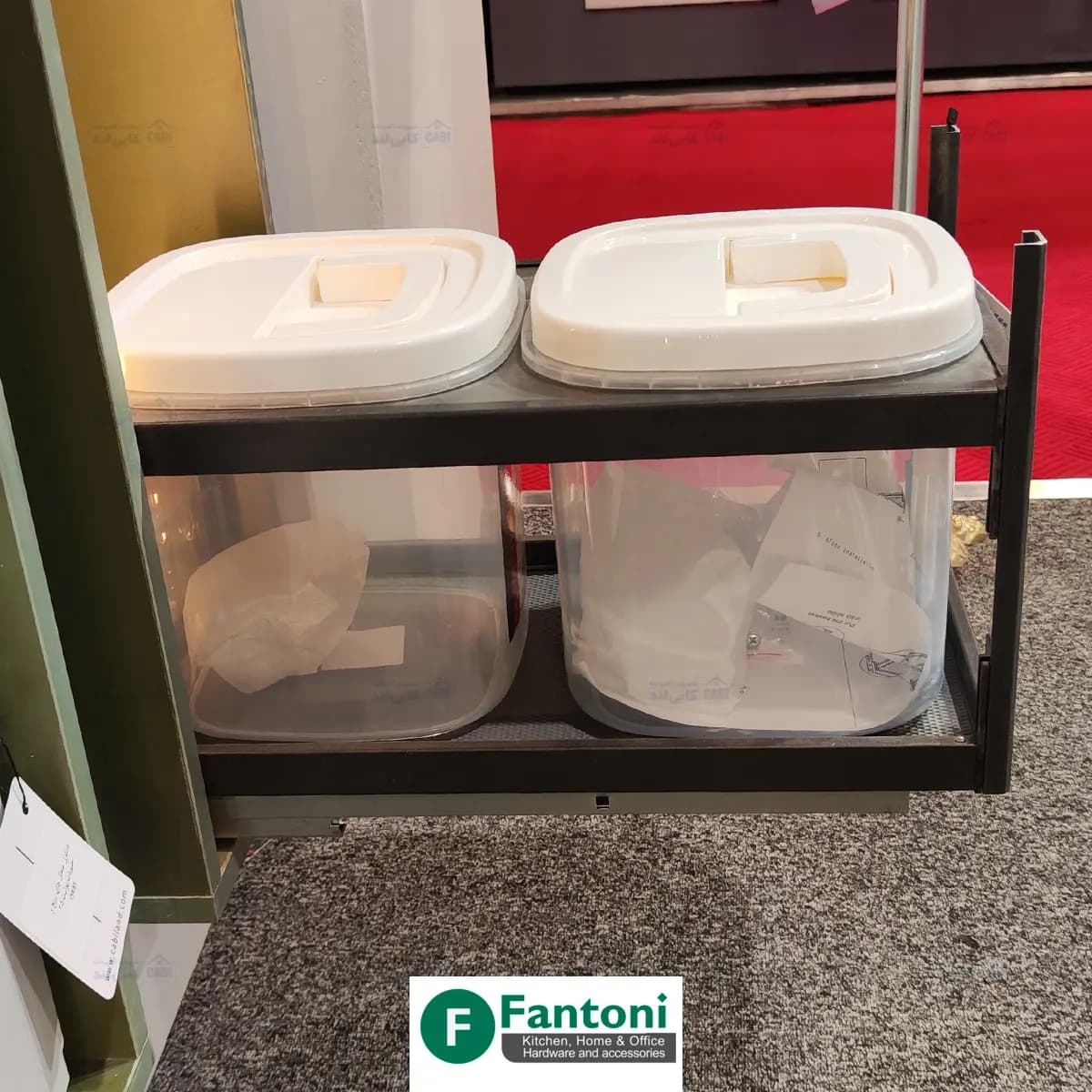 سطل ریلی جای برنج و حبوبات توکار جهت یونیت عرض 300mm فانتونی Q935 — تصویر ۵