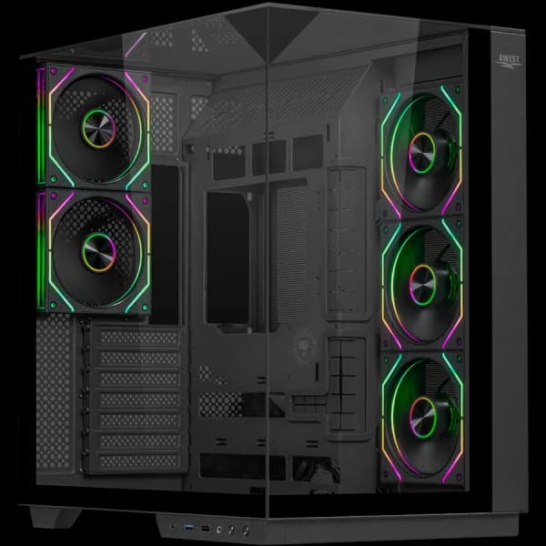 کیس کامپیوتر گیمینگ اوست مدل Awest AQ-5TG-B مشکی — تصویر ۴