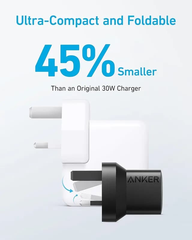 شارژر دیواری 33 وات انکر Anker 323 Charger 33W B2331K21 UK + مبدل پریز هدیه — تصویر ۳