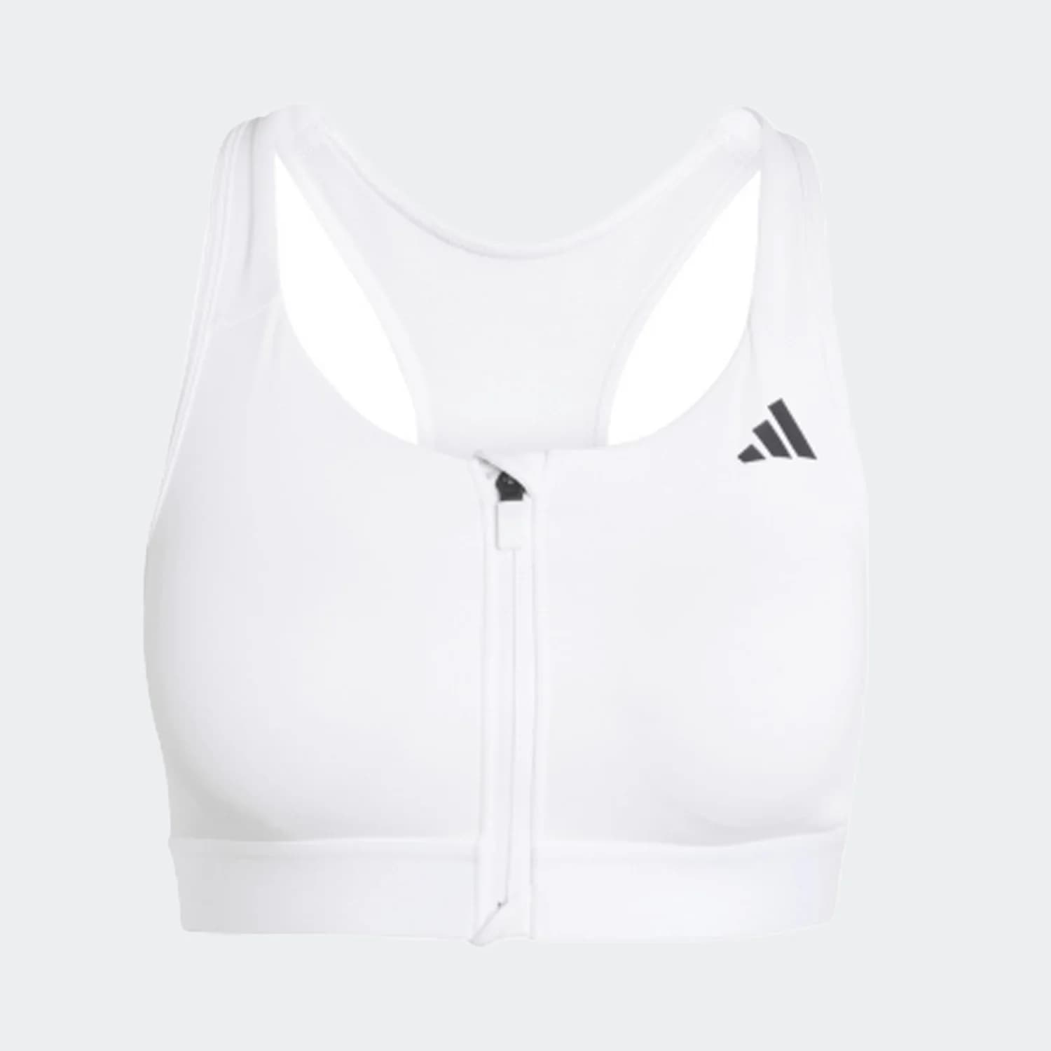 نیم تنه زنانه آدیداس مدل Powerreact medium support sports bra with zipper detail — تصویر ۲
