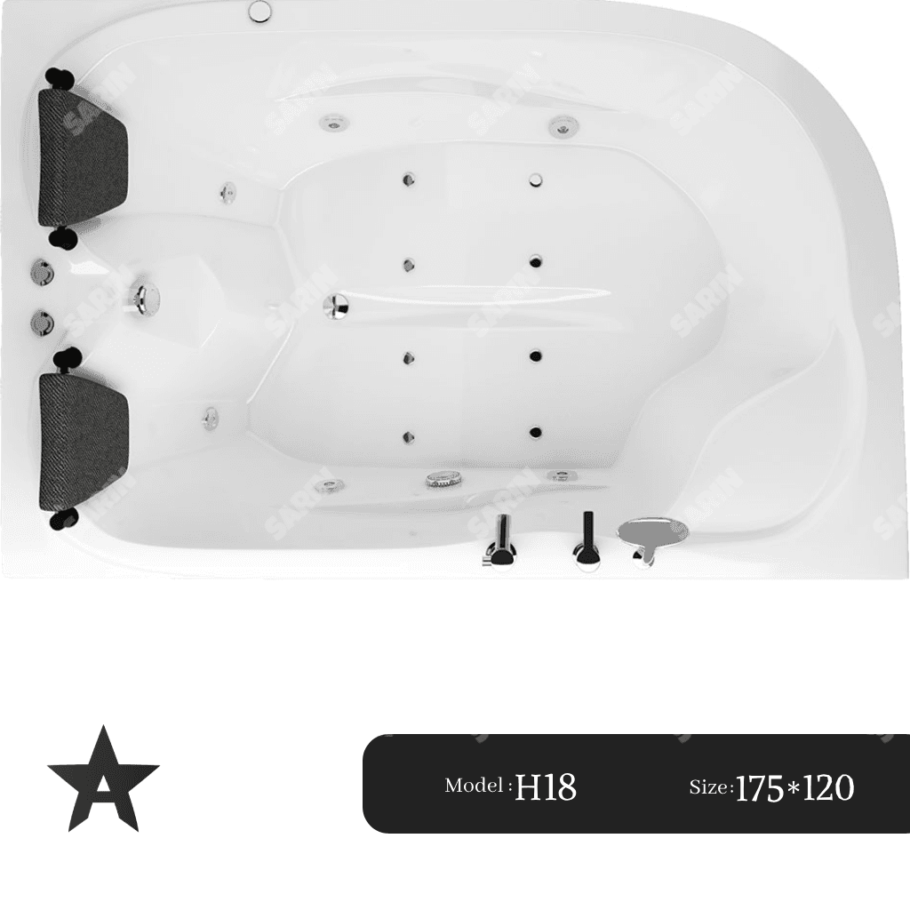 جکوزی سارین وان مدل H18 سایز 175*120 (طبی) — تصویر ۱۲