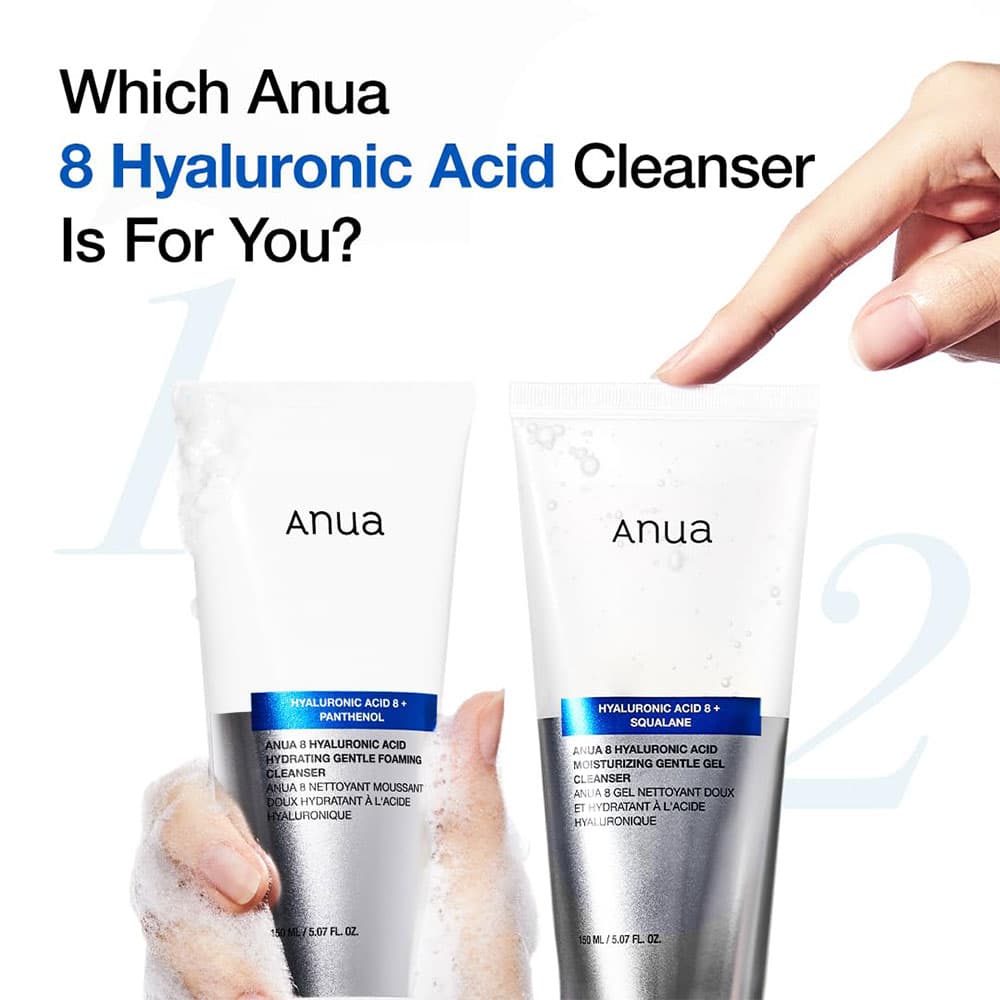 ژل شوینده ملایم هیالورونیک اسید و اسکوالان آنوا Anua 8 Hyaluronic Acid Moisturizing Gentle Gel Cleanser — تصویر ۴
