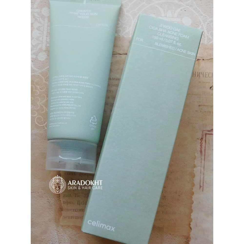 فوم ضد جوش و آکنه سالیسیلیک اسید و سیکا سلیمکس Celimax Ji.Woo.Gae Cica BHA Acne Foam Cleansing — تصویر ۳