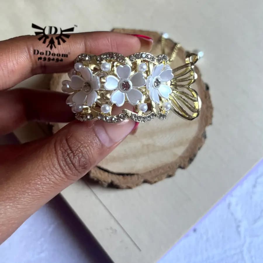 گیره مو دم اسبی گل یاس G189 — تصویر ۱۲