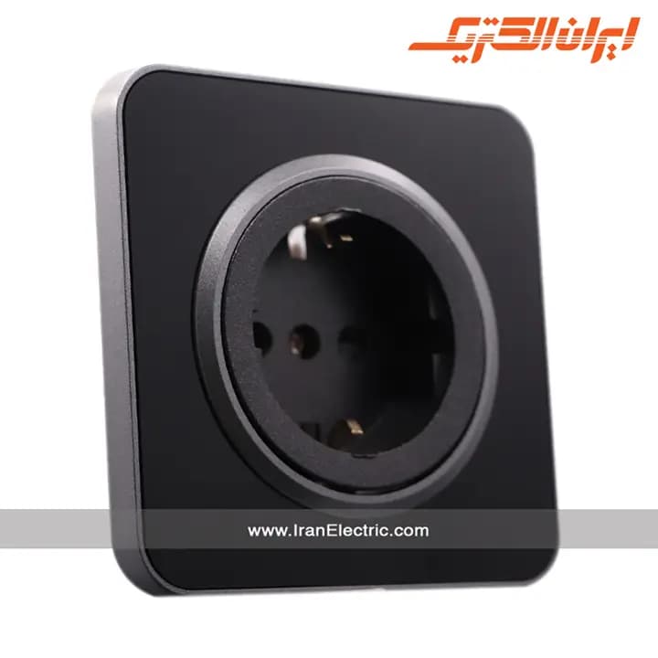 پریز برق ارت سرامیک اسپیناس زغالی زه مشکی — تصویر ۸