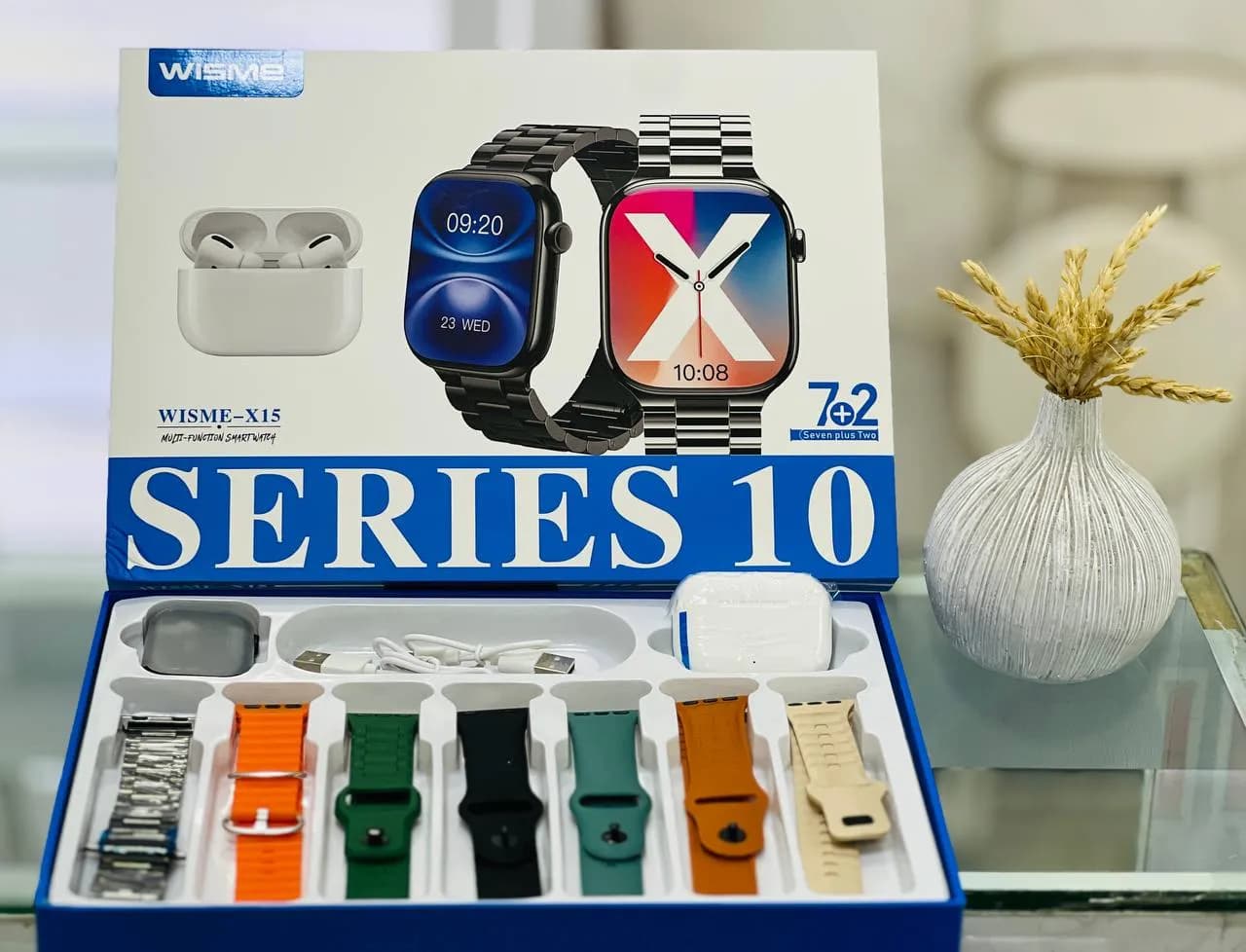 ساعت هوشمند Wisme مدل WS X15 به همراه ایرپاد پرو 2 و 7بند متنوع (اصل) — تصویر ۴
