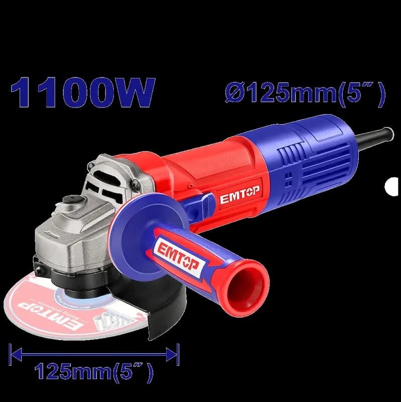 مینی فرز ۱۲۵ میلیمتری EMTOP مدل EAGR11051 – ۱۱۰۰ وات — تصویر ۴