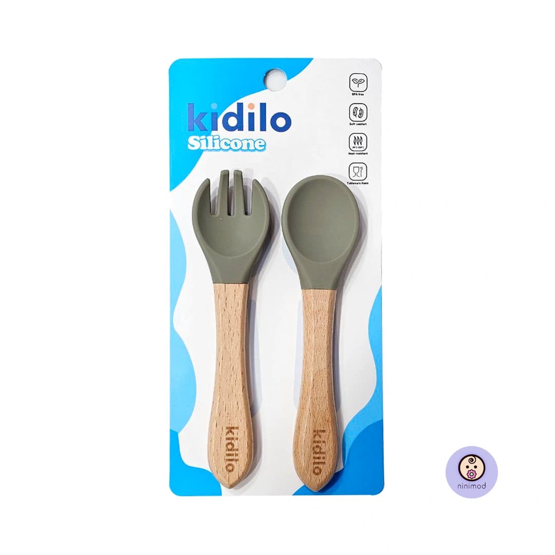 قاشق و چنگال سیلیکونی برند کیدیلو — تصویر ۱۱