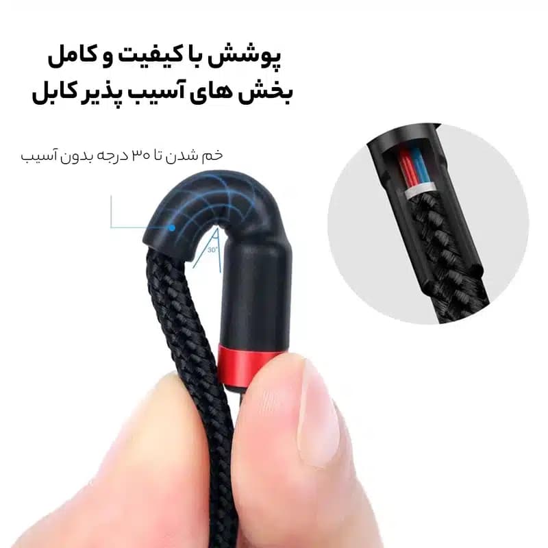 کابل USB-C باسئوس مدل CATKLF-H91 طول 2 متر — تصویر ۴