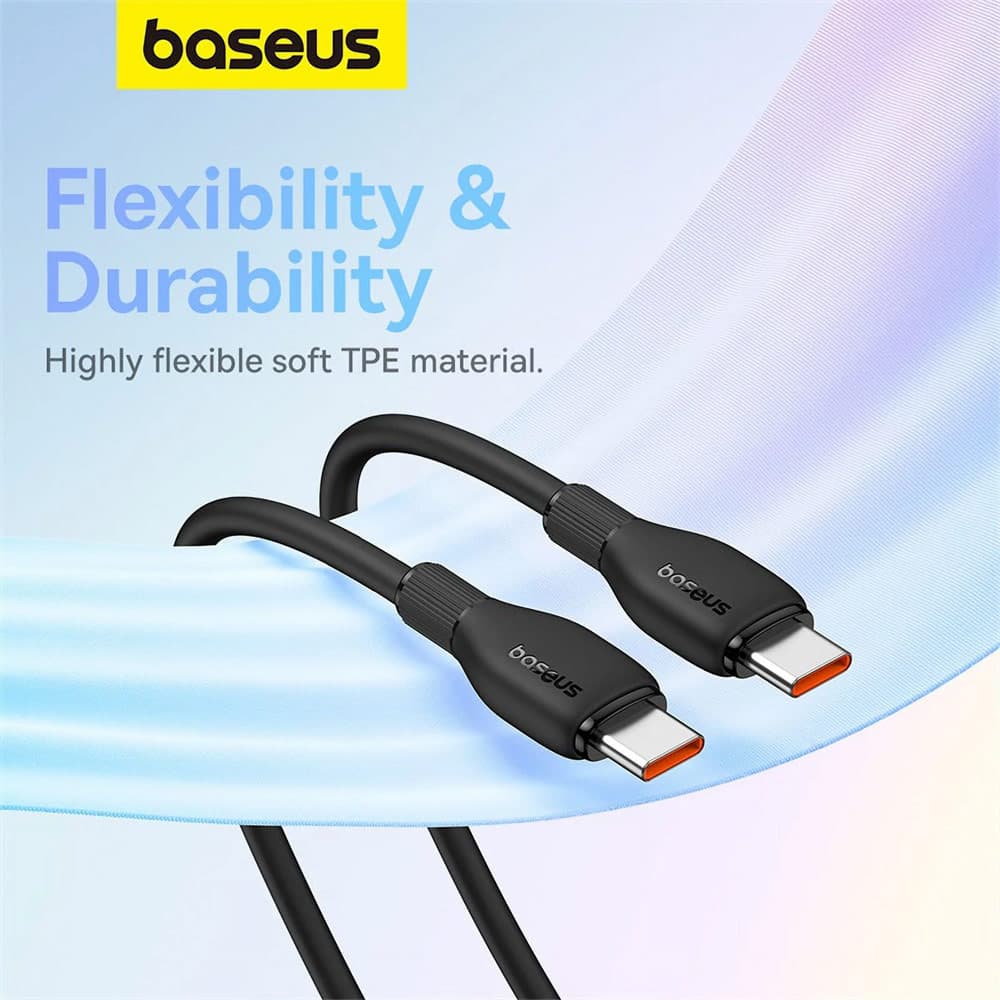 کابل شارژ Type-C بیسوس مدل Pudding CB000055 طول 1.2 متر توان 100 وات — تصویر ۵