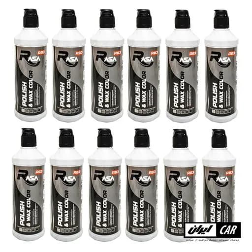 کارتن 12 عددی پولیش واکس رنگ مشکی راسا 500 گرمی مدل Rasa Polish Wax Color