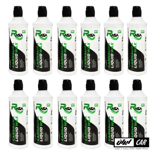 کارتن 12 عددی واکس مایع محافظ بدنه خودرو راسا مدل Rasa Carnauba Liquid Wax 500ML — تصویر ۲