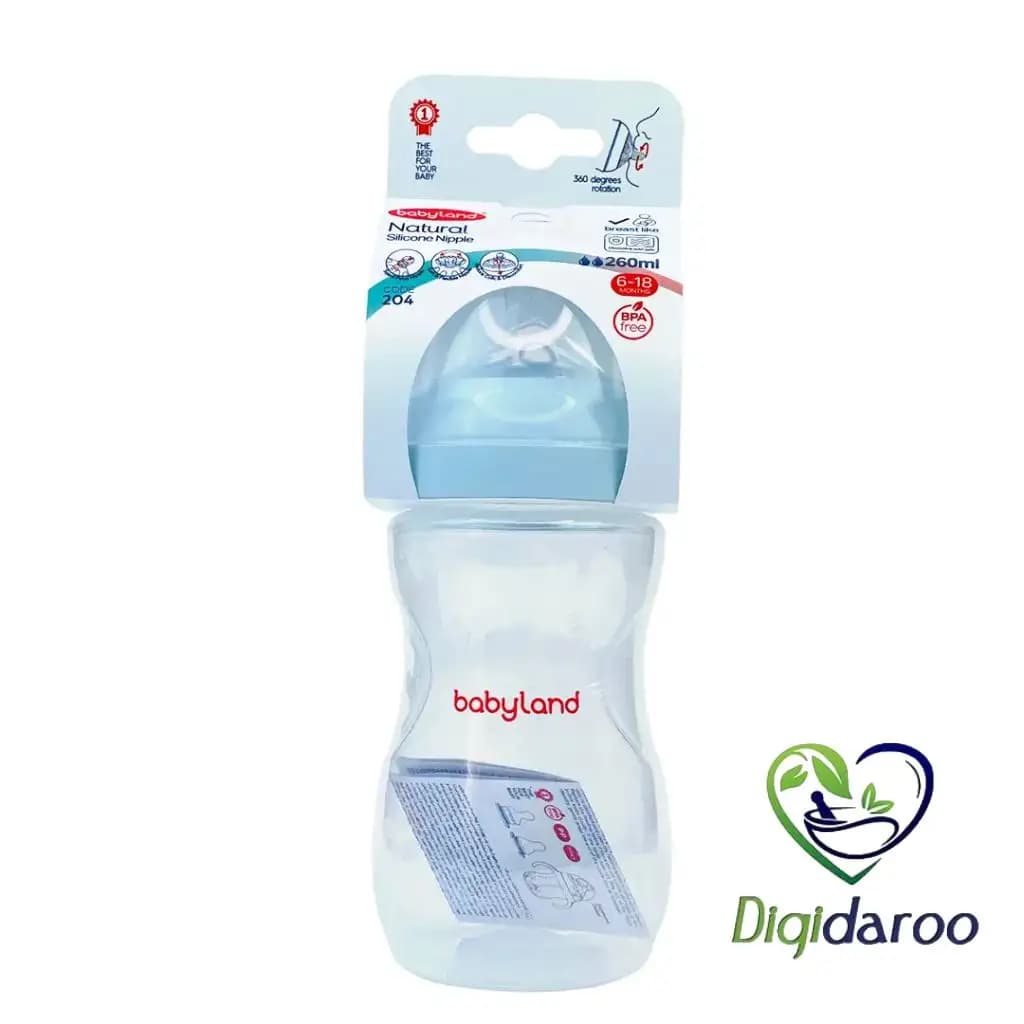 شیشه شیر کد 204 بیبی لند 260 میلی لیتری (آبی روشن) — تصویر ۲