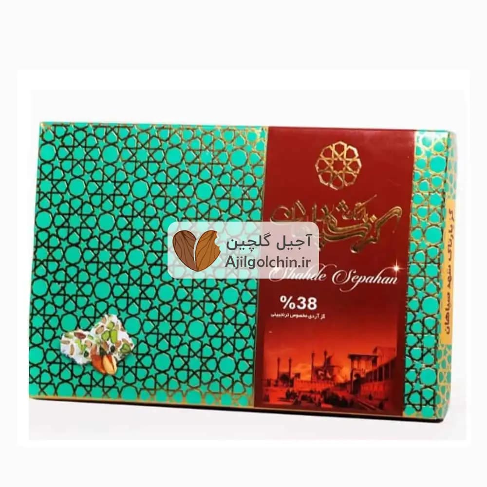 گز ۳۸ درصد آردی پسته و بادام سپاهان