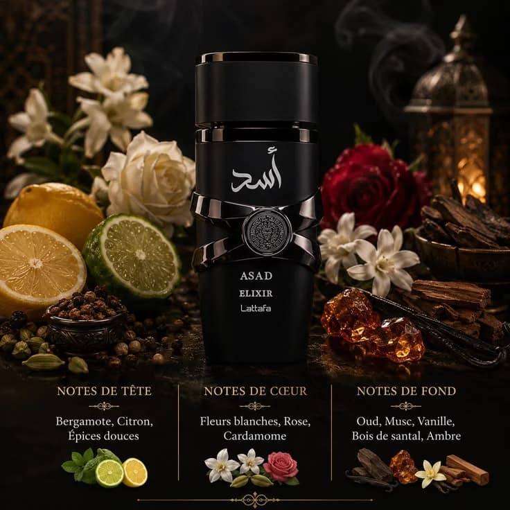 عطر ادکلن اسد الکسیر لطافه | Asad Elixir Lattafa 100ML — تصویر ۹
