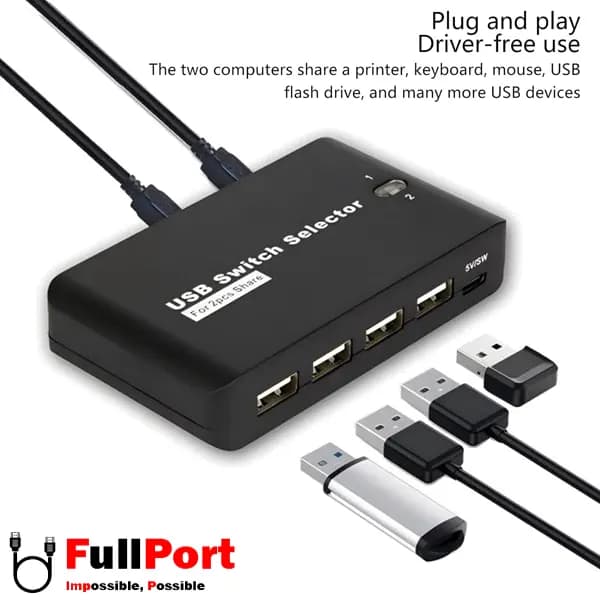 سوئیچ پرینتر 2 خروجی دستی USB2.0 فرانت مدل FN-U2PSW24 — تصویر ۹
