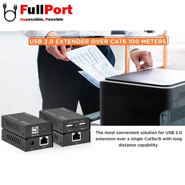 توسعه دهنده USB روی کابل شبکه 100 متر فرانت مدل FN-EU210 — تصویر ۴