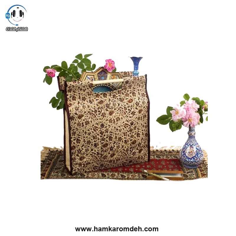 کیف قلمکار دسته نواری — تصویر ۴