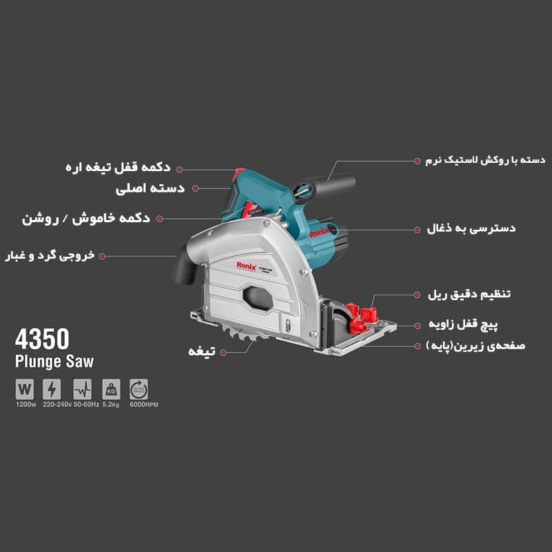 اره گردبر نفوذی رونیکس مدل 4350 — تصویر ۳