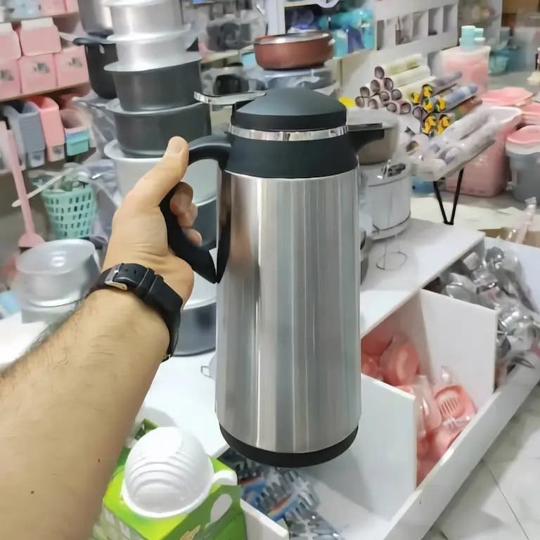 فلاسک کازوکی 1.9 لیتر بدنه استیل شیشه دار — تصویر ۷