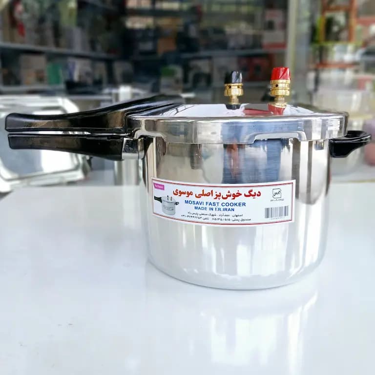 دیگ خوش پز زودپز موسوی دسته بلند 6.5 لیتری 10 نفره — تصویر ۶