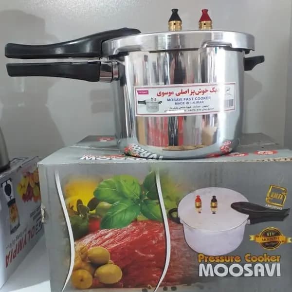 دیگ خوش پز زودپز موسوی دسته بلند 6.5 لیتری 10 نفره — تصویر ۹