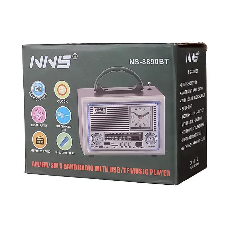 رادیو اسپیکر بلوتوثی قابل حمل ان ان اس مدل NS-8890BT — تصویر ۶