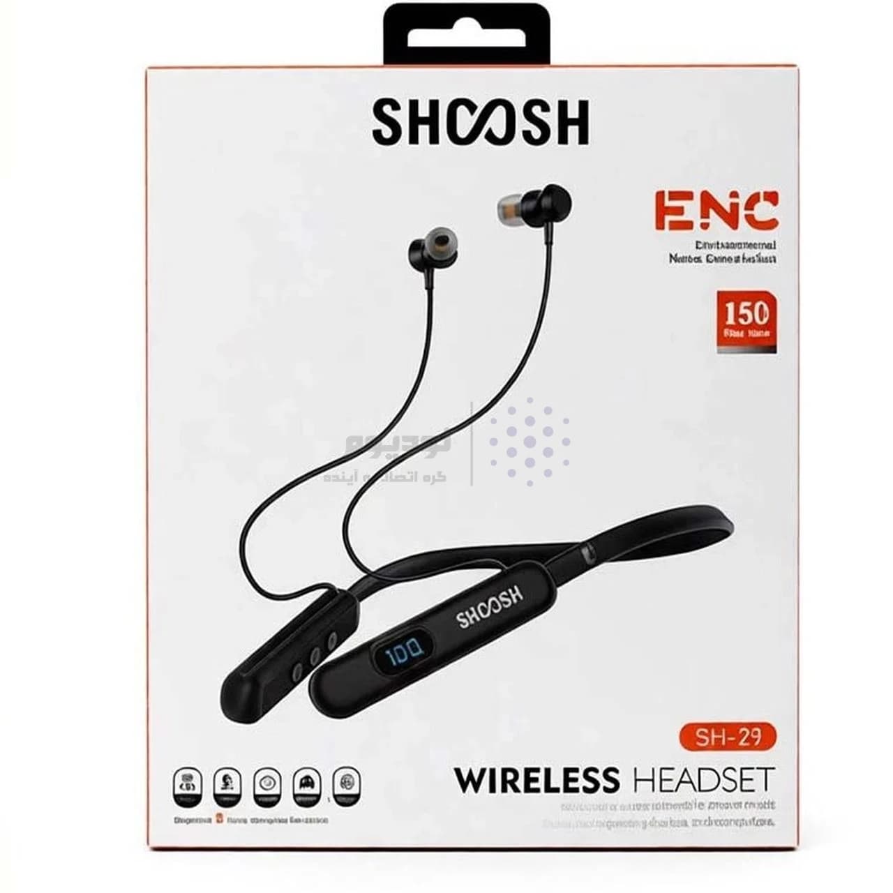 هندزفری گردنی بی سیم Shoosh مدل SH-29 ENC – مشکی – SMO — تصویر ۹