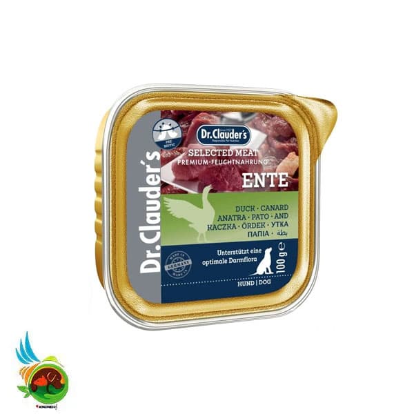 ووم سگ دکتر کلادرز طعم اردک Dr.Clauder’s selected meat duck وزن ۱۰۰ گرم — تصویر ۲