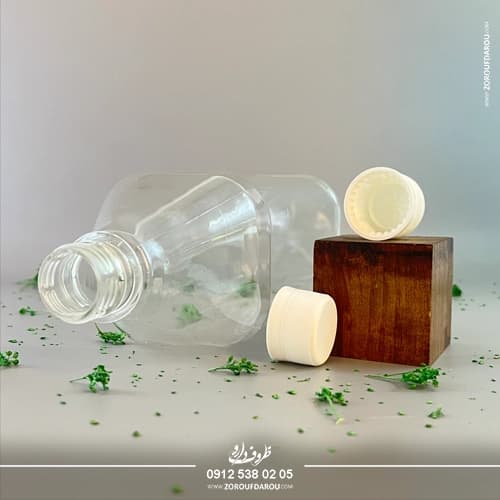 بطری پلاستیکی پت یک لیتری چهارگوش دهانه 28 — تصویر ۳
