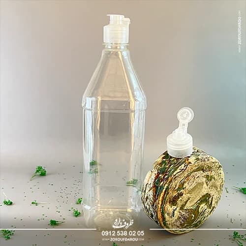 بطری پلاستیکی پت یک لیتری چهارگوش دهانه 28 — تصویر ۶
