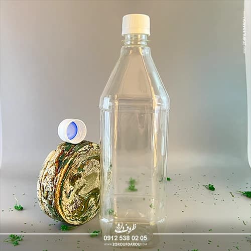 بطری پلاستیکی پت یک لیتری چهارگوش دهانه 28 — تصویر ۷