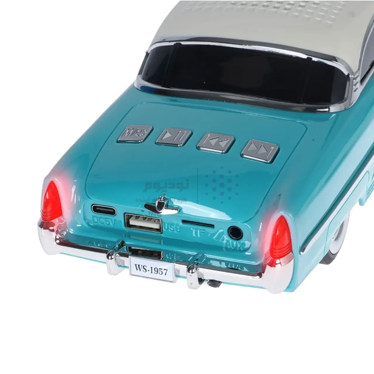 اسپیکر بی سیم طرح ماشین کلاسیک WSTER مدل WS-1957 – سبزآبی – MMX — تصویر ۴