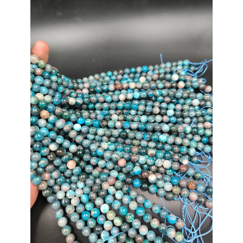 ریسه سنگ آپاتیت سایز 8 میلیمتر کد 7687 — تصویر ۷