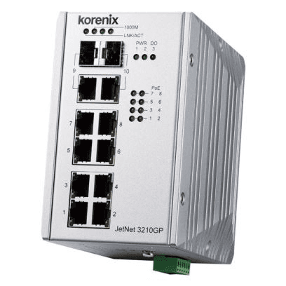 سوییچ PoE صنعتی لایه سه 10 پورت JetNet 3210GP-2C