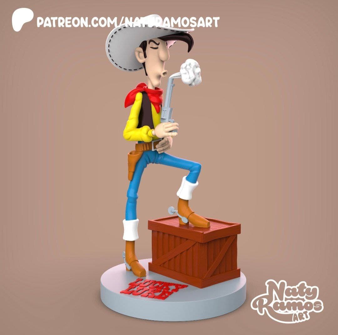 🤠💨 فیگور لوک خوششانس Lucky Luke Figure | PLA+ | yohooland.com — تصویر ۲