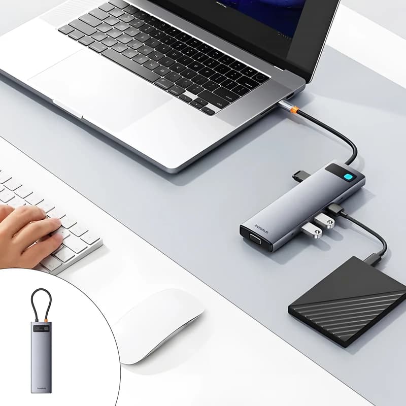 هاب USB-C ۱۱ پورت باسئوس مدل BS-OH147-B00030709811 — تصویر ۳