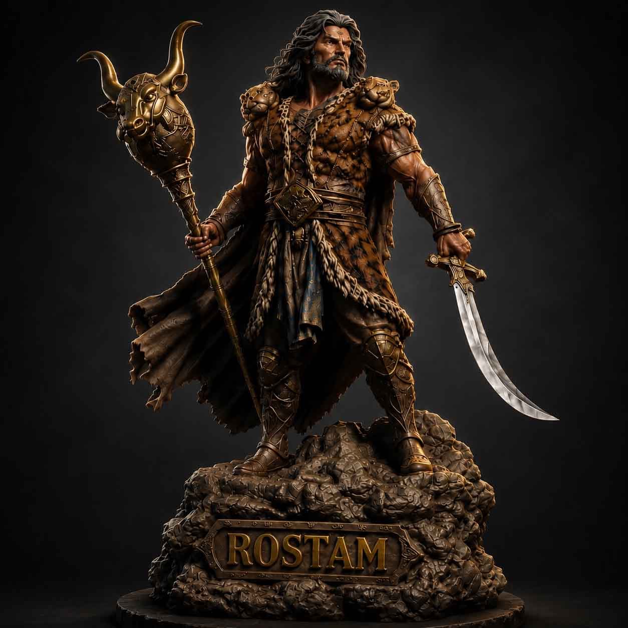 🦁🇮🇷 فیگور رستم دستان Rostam Dastan 40 سانتیمتر | محصول انحصاری — تصویر ۴