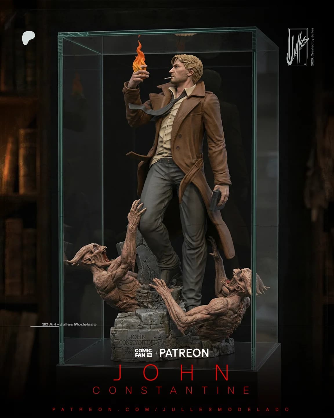 🔥😈 فیگور John Constantine – جان کنستانتین ارتفاع ۴۰ سانتیمتر | جنس PLA+