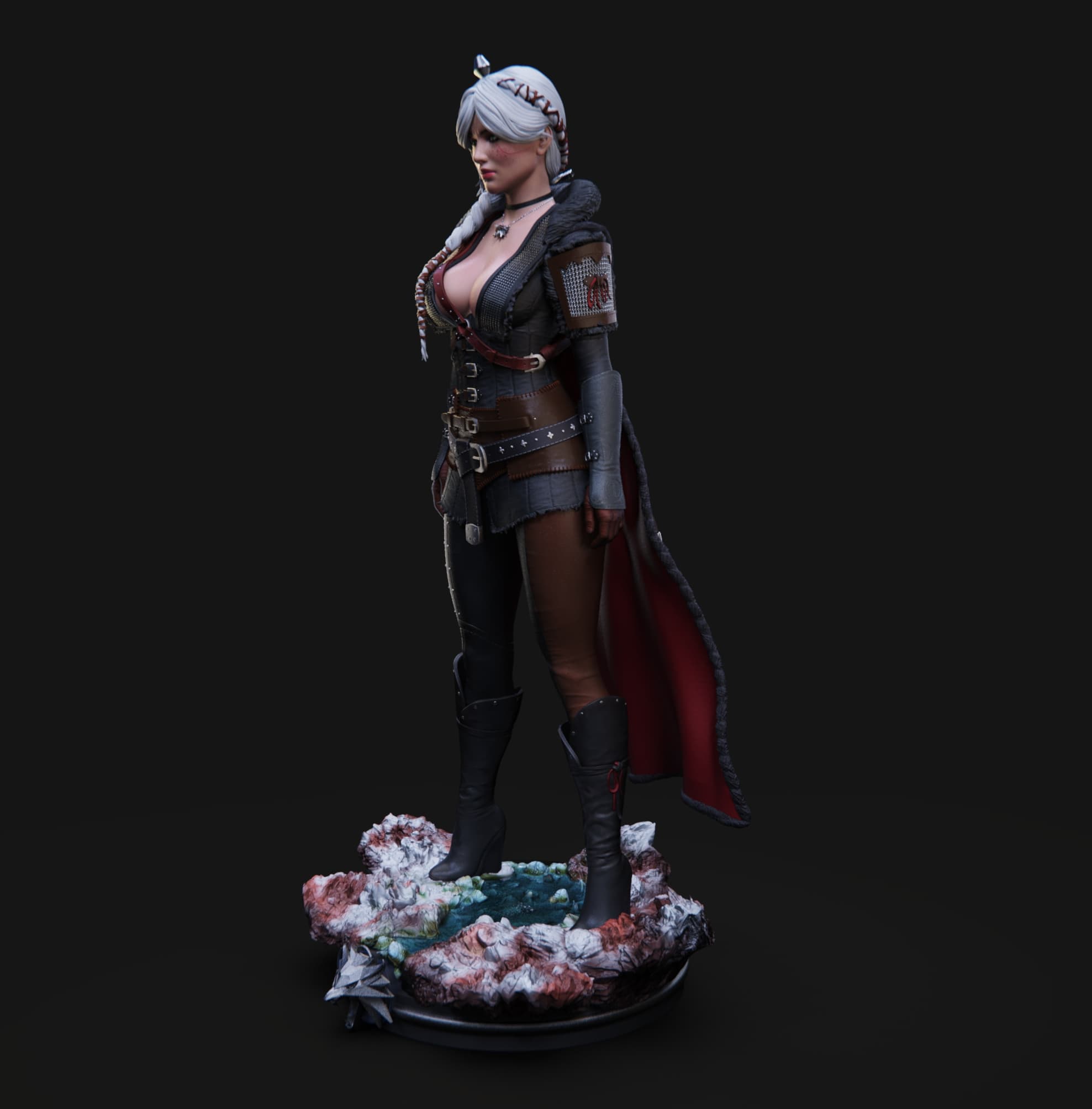 ⚔️✨ فیگور سیری (Ciri) ویچر 3 | ارتفاع ۴۰ سانتیمتر | جنس PLA+ — تصویر ۴