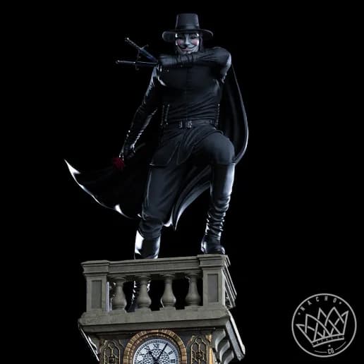 🎭 فیگور شخصیت V for Vendetta | ارتفاع ۳۰ سانتیمتر | جنس PLA+ — تصویر ۴