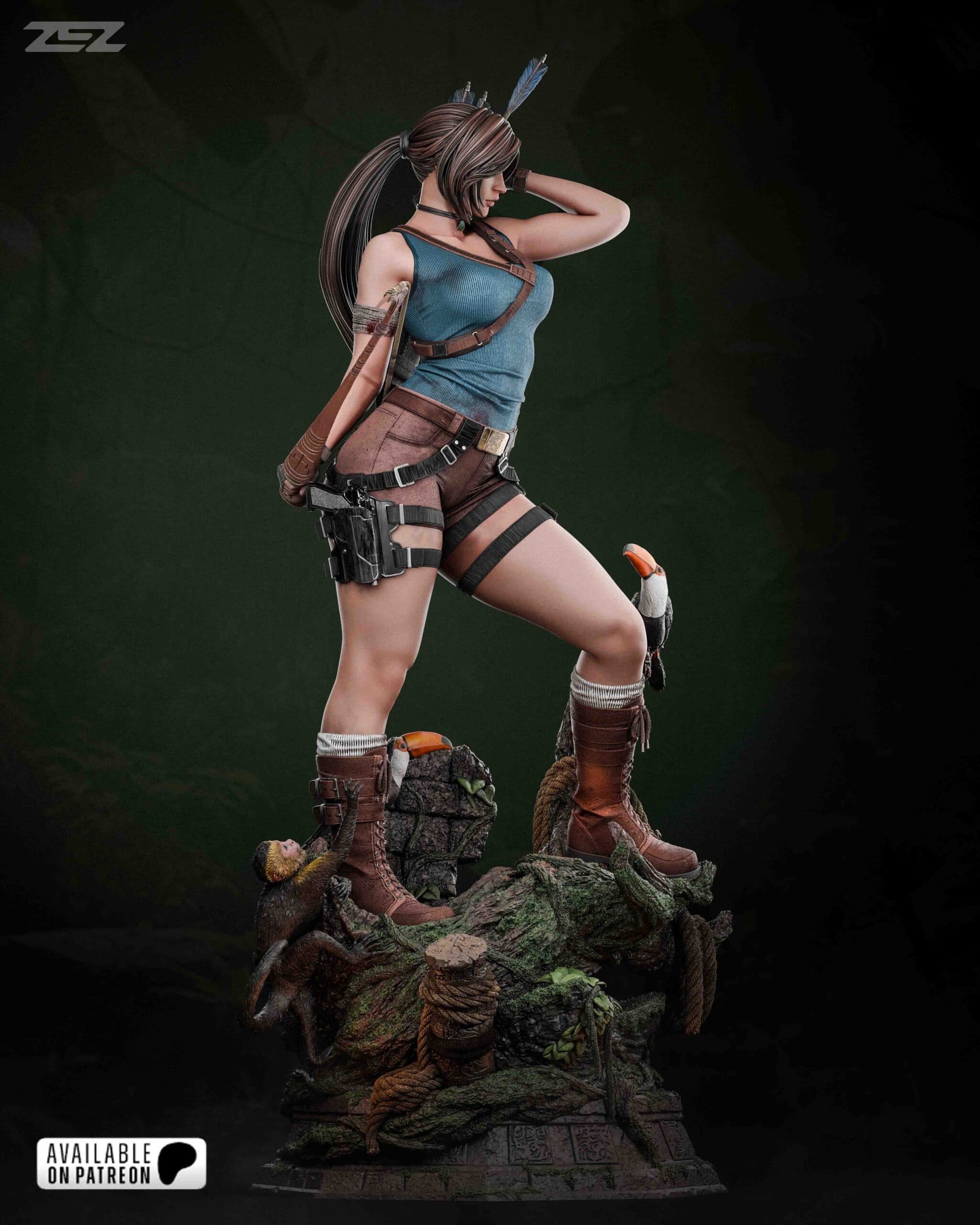 🏹 فیگور لارا کرافت Tomb Raider | جنس PLA+ | ارتفاع ۵۰ سانتیمتر — تصویر ۴