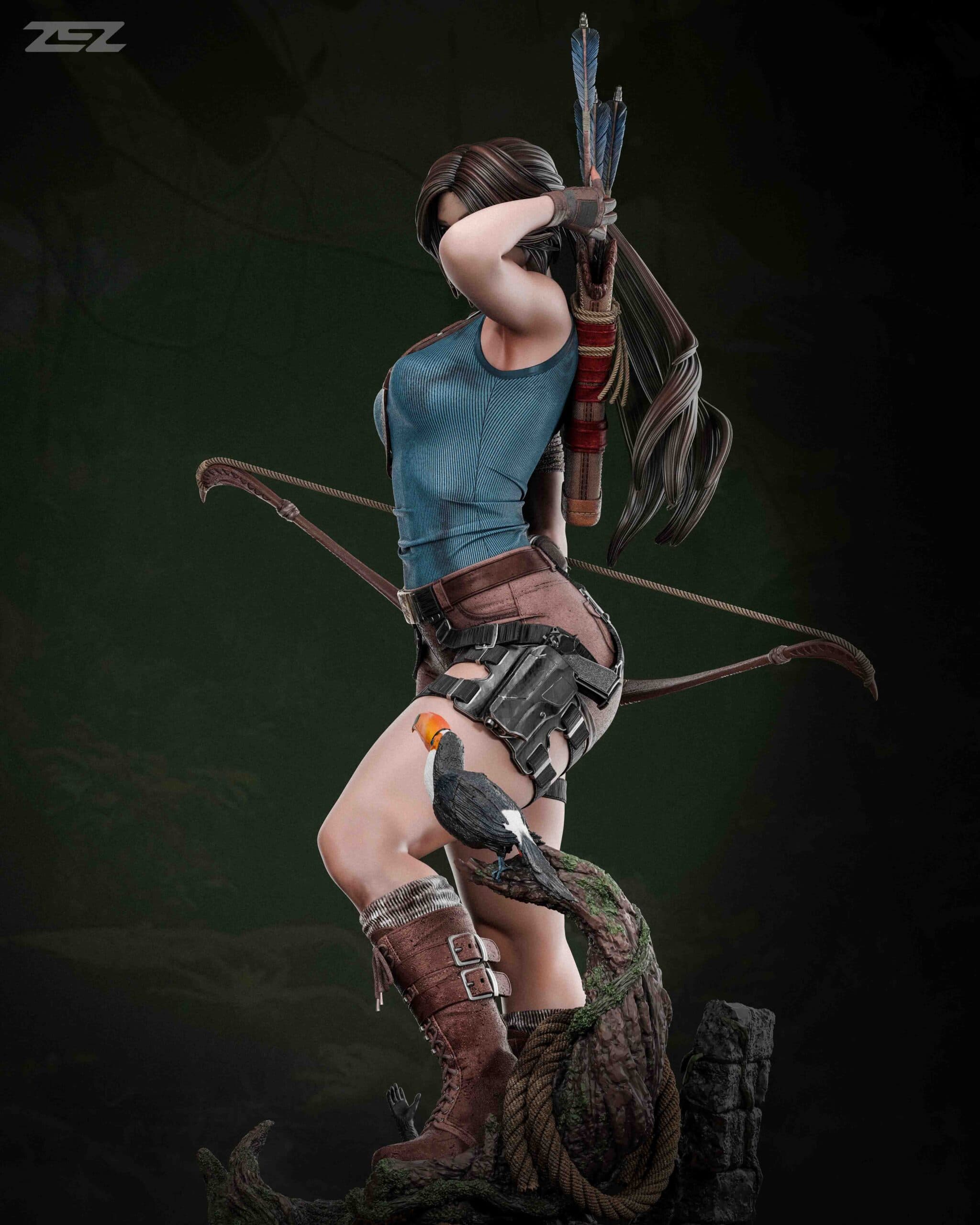 🏹 فیگور لارا کرافت Tomb Raider | جنس PLA+ | ارتفاع ۵۰ سانتیمتر — تصویر ۵