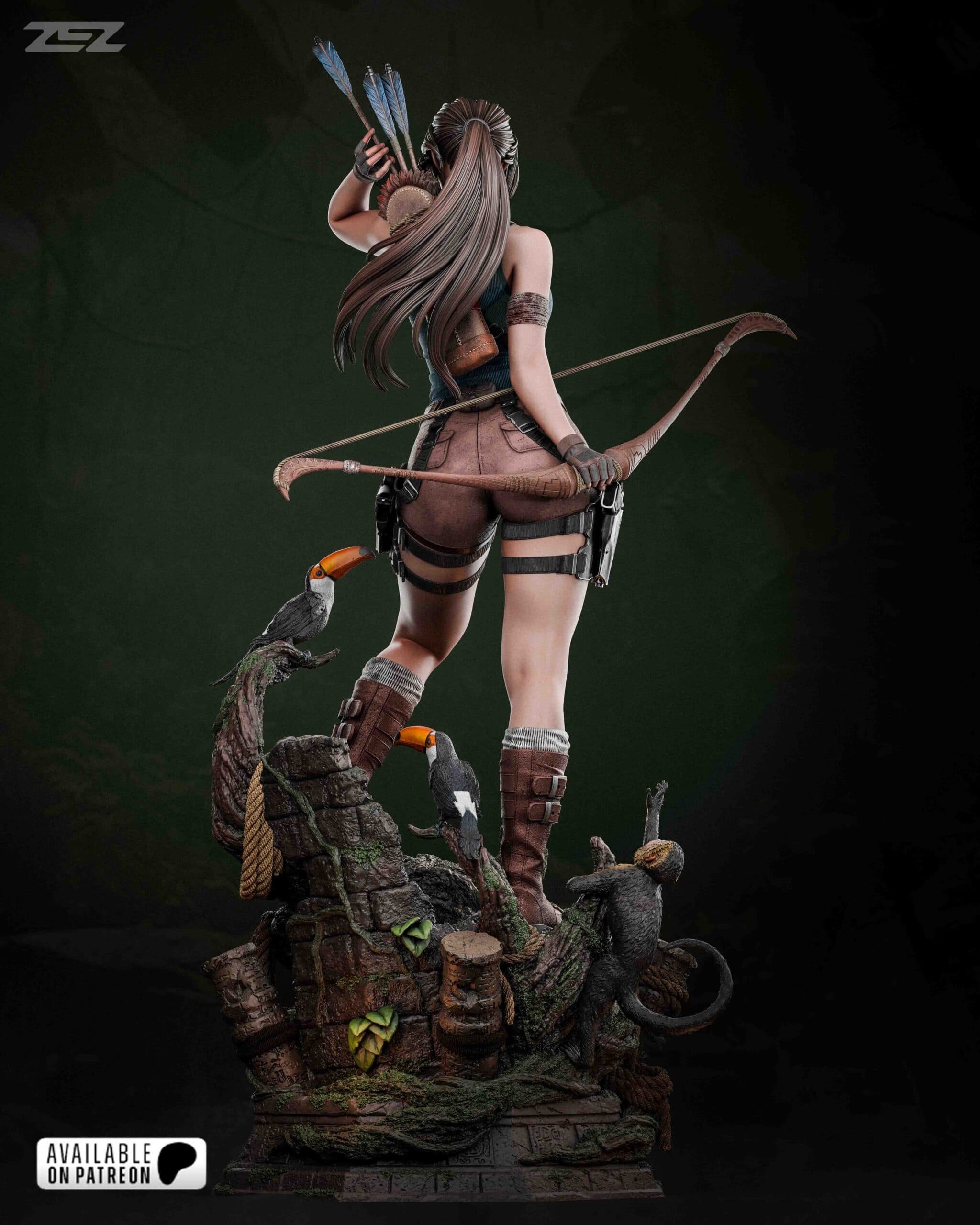 🏹 فیگور لارا کرافت Tomb Raider | جنس PLA+ | ارتفاع ۵۰ سانتیمتر — تصویر ۸