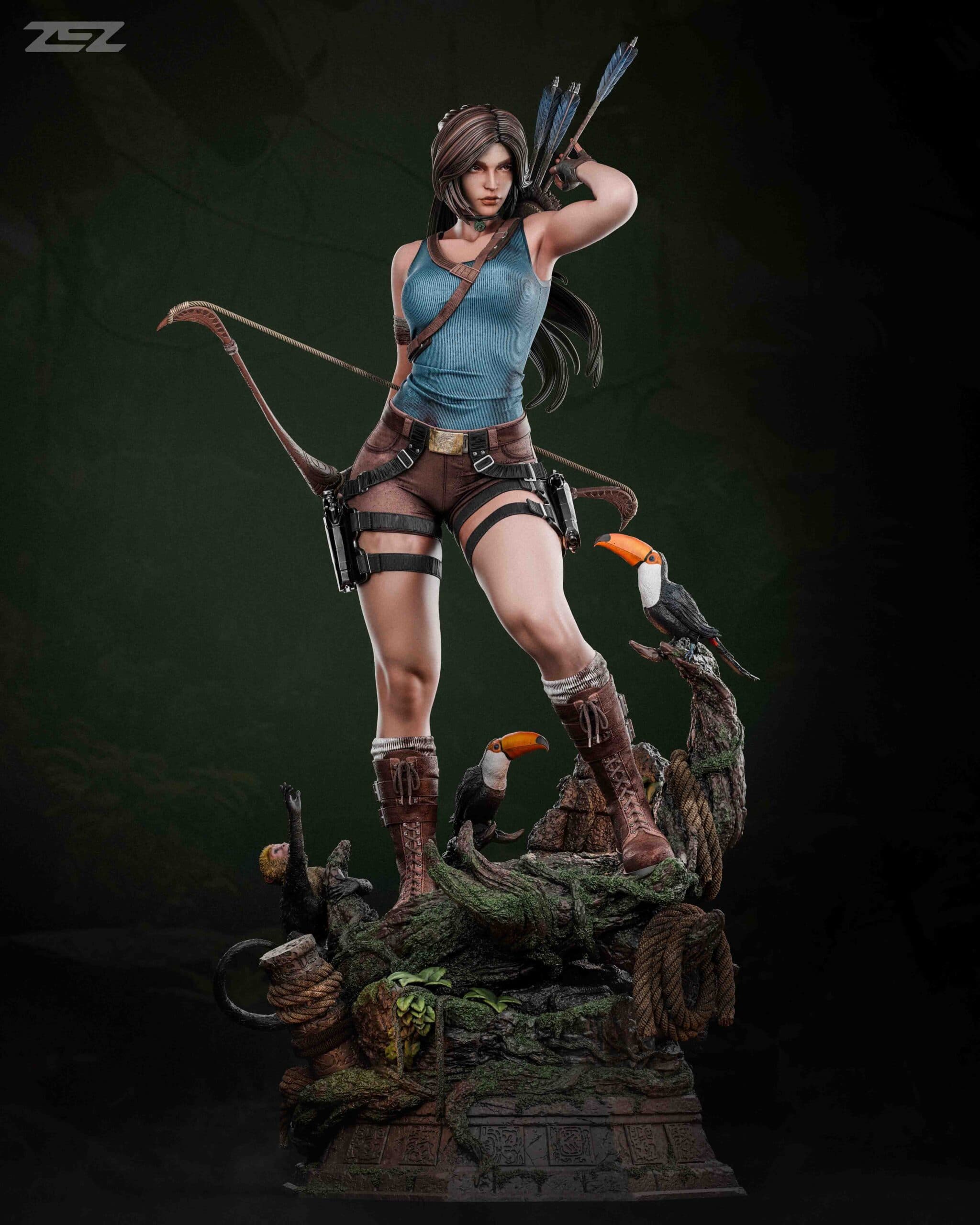 🏹 فیگور لارا کرافت Tomb Raider | جنس PLA+ | ارتفاع ۵۰ سانتیمتر