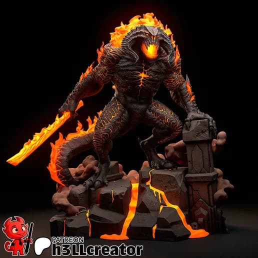 🔥 فیگور بالروگ (Balrog) | جنس PLA+ | ارتفاع ۴۰ سانتیمتر — تصویر ۱۰