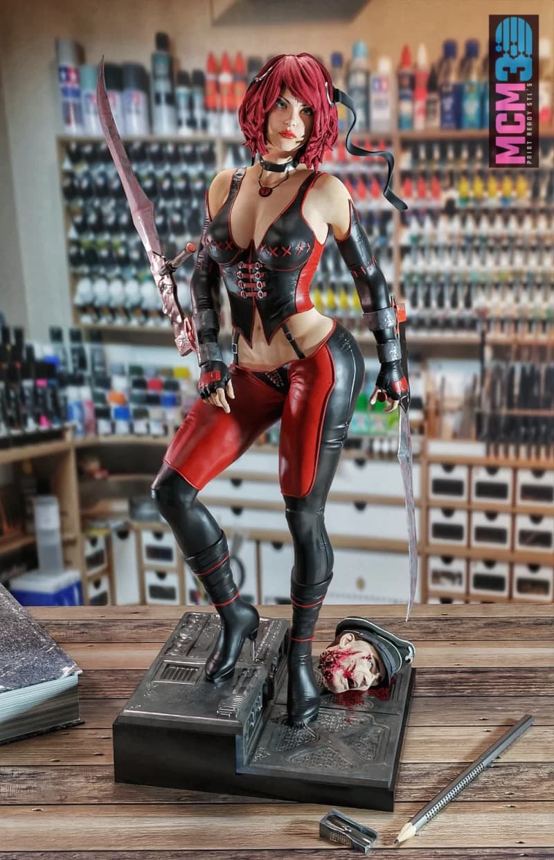 🩸 فیگور بلادرین (BloodRayne) ارتفاع 45 سانتیمتر | جنس PLA+ | تولید مخصوص کلکسیونرها — تصویر ۱۱