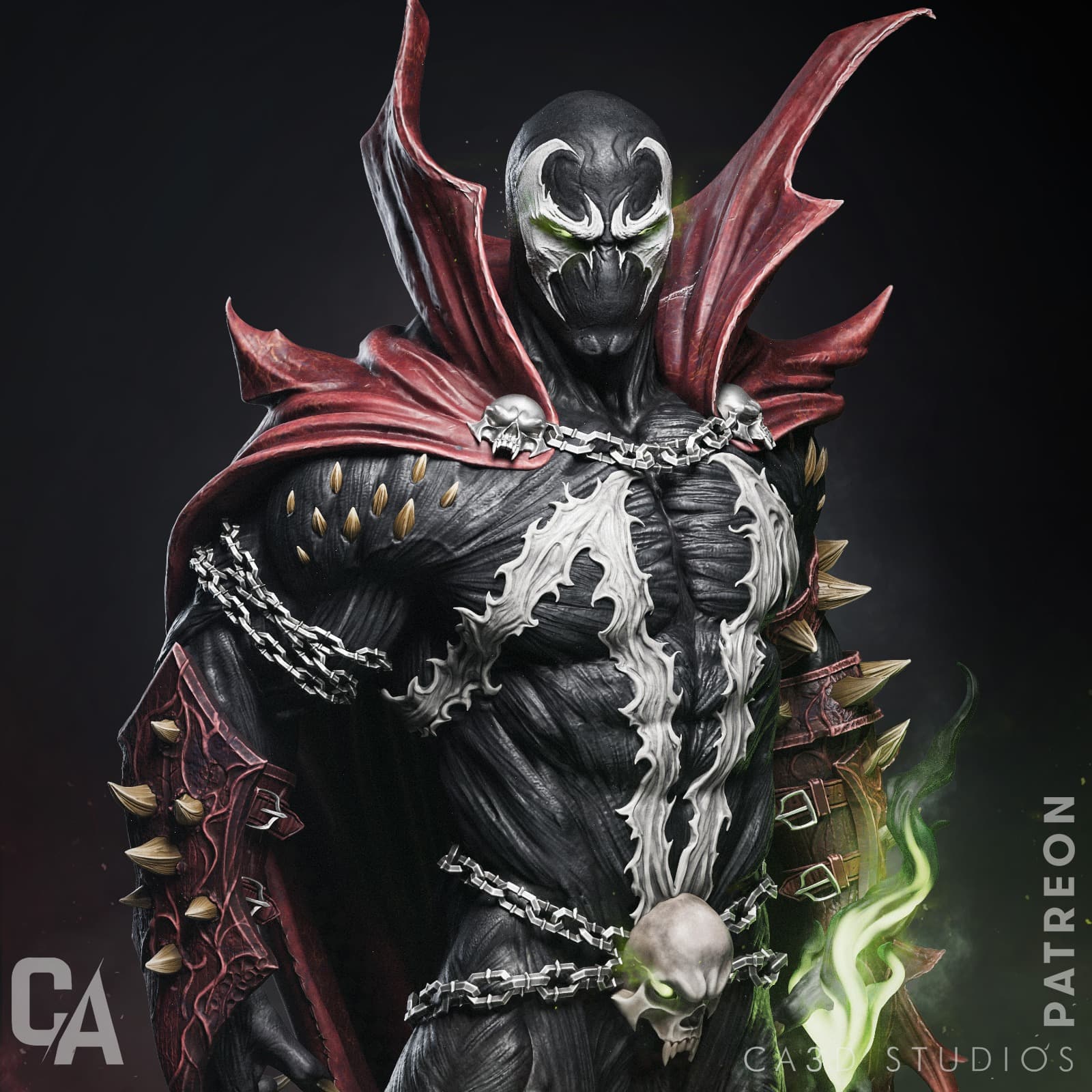 🕷️ فیگور اسپان (Spawn) | ارتفاع ۳۵ سانتیمتر | جنس PLA+ — تصویر ۳